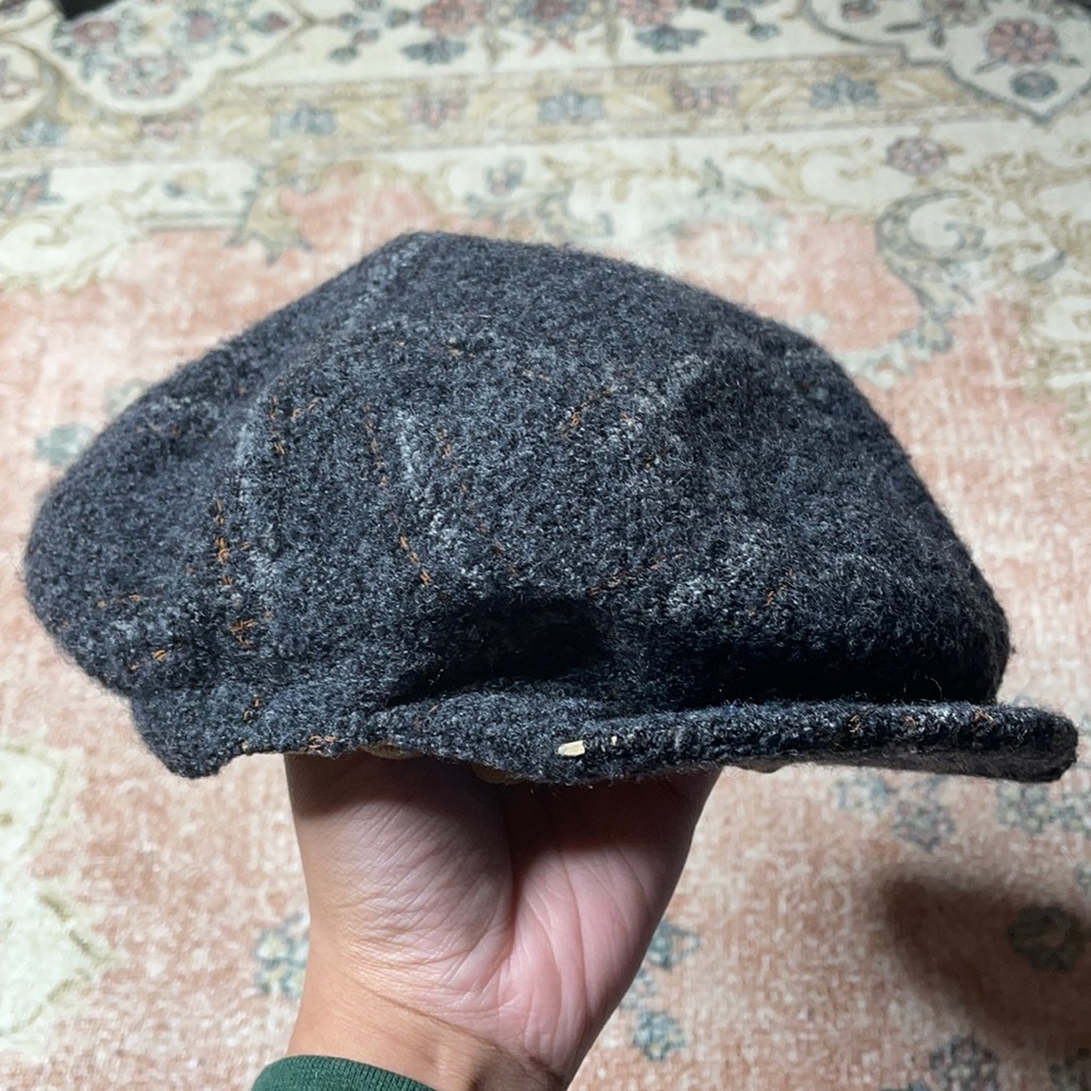 Vintage Borsalino Doria, Gruppo Wool Cap, Plaid. Made in Italy. Size 7 5/7